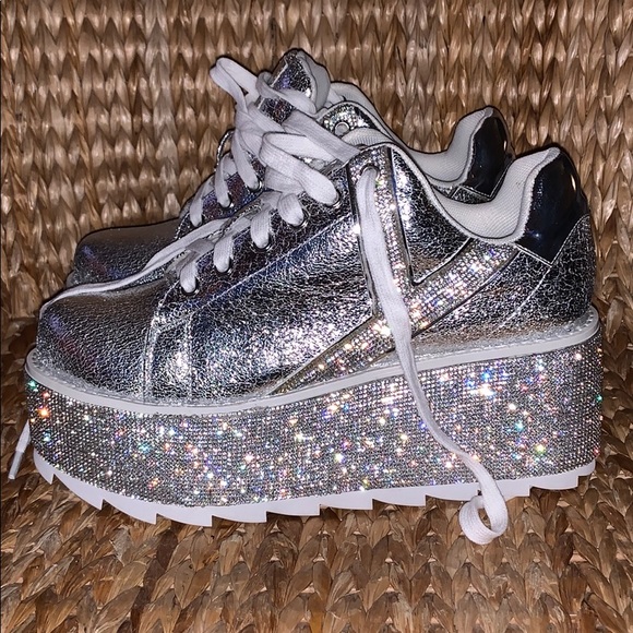NIB YRU 💎Crystal LaLa Platform Sneakers💎💧 - Picture 4 of 8